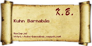 Kuhn Barnabás névjegykártya