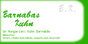 barnabas kuhn business card
