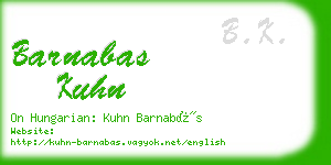barnabas kuhn business card
